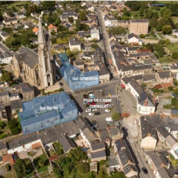 Vue aérienne de la Place Abbé CorbilléEmprise projets immobiliers © Loire-Atlantique développement